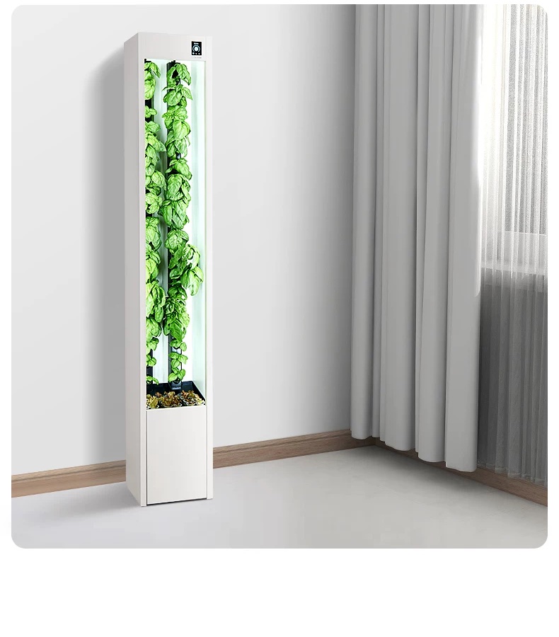 Cubictree tower standing in a bright living room corner